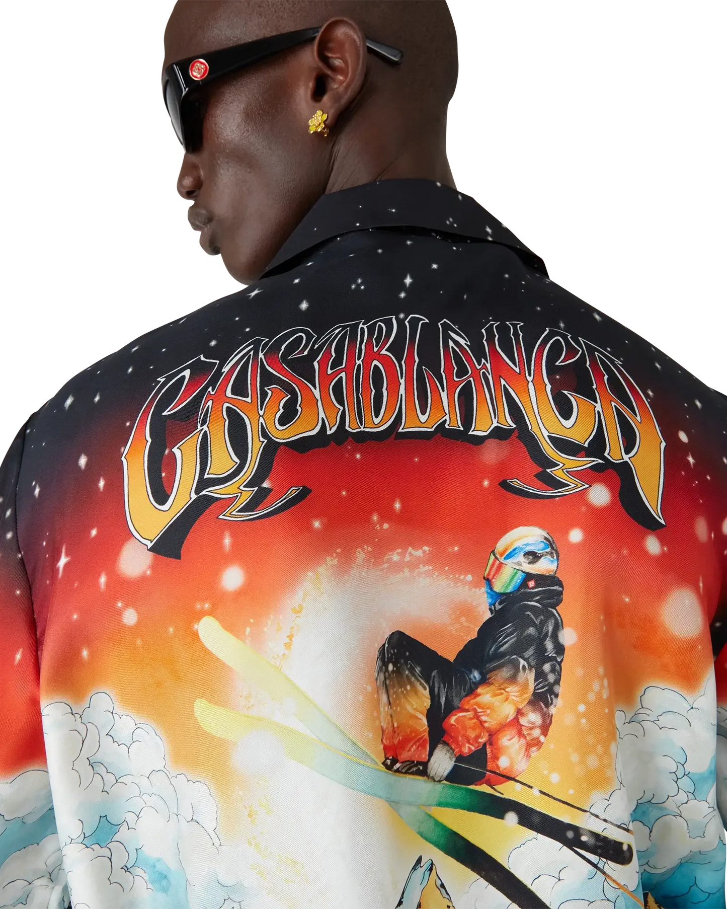 Ski Lake Long Sleeve Silk Twill Shirt