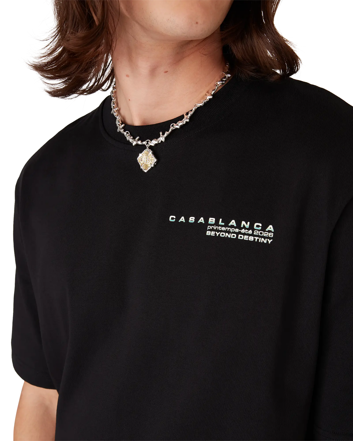 Glitch Orchid Übergroßes Kurzarm-T-Shirt
