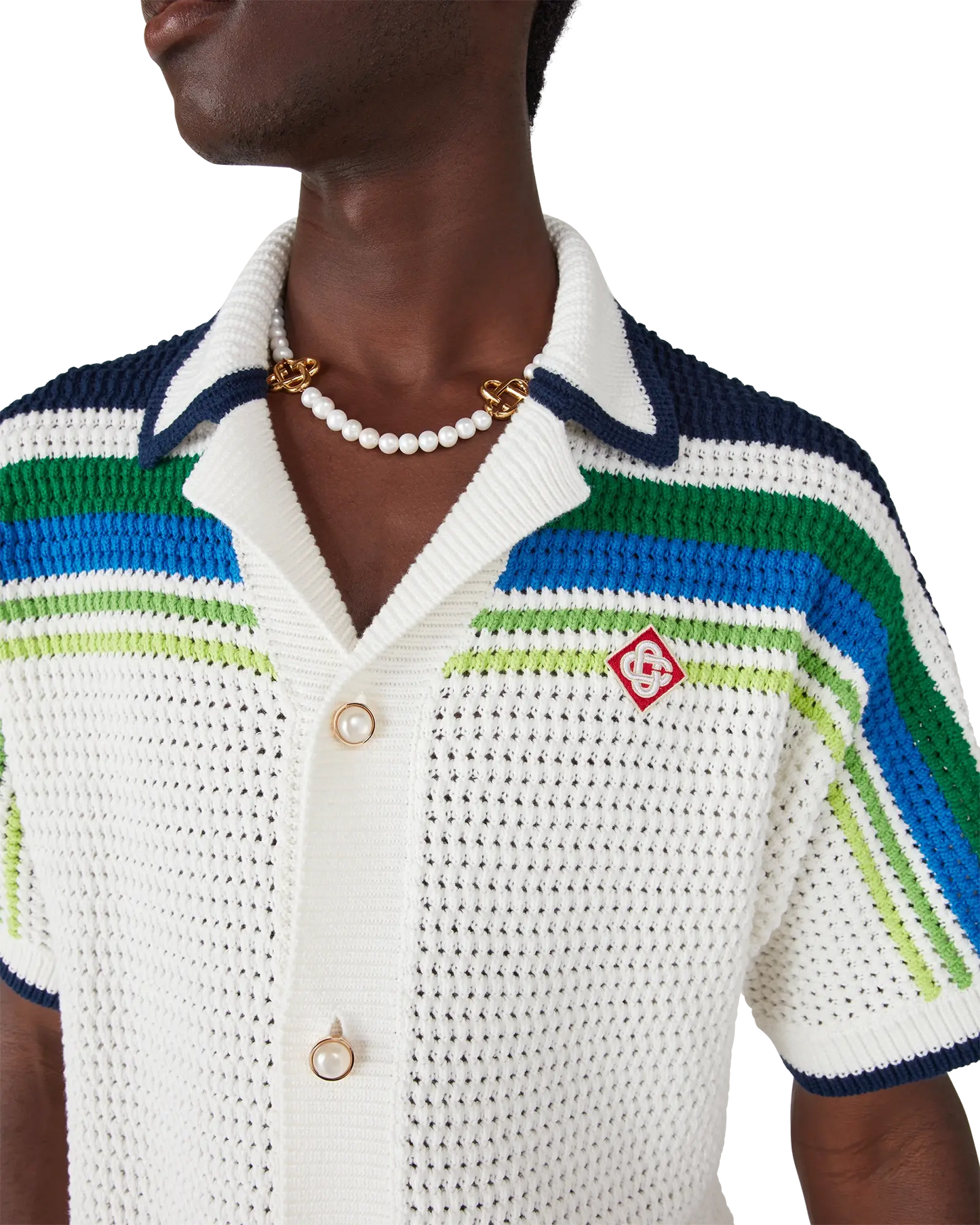 Stripe Short Sleeve Knitted Shirt