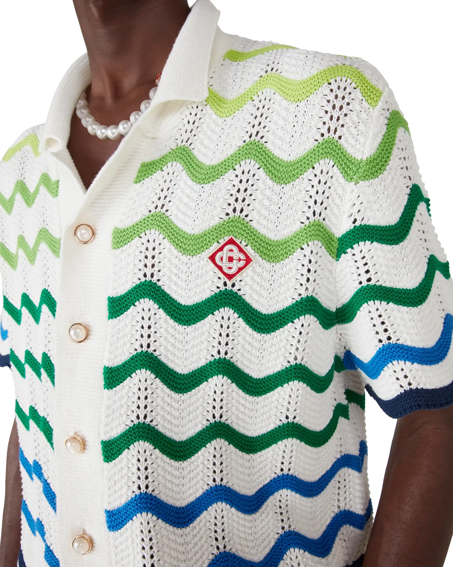 Wave Short Sleeve Knitted Shirt