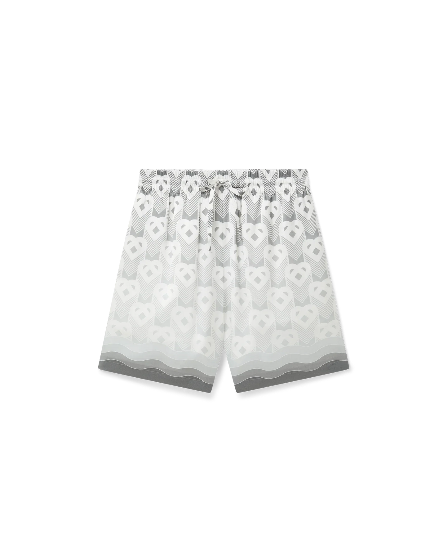 Gradient Heart Monogram Silk Shorts