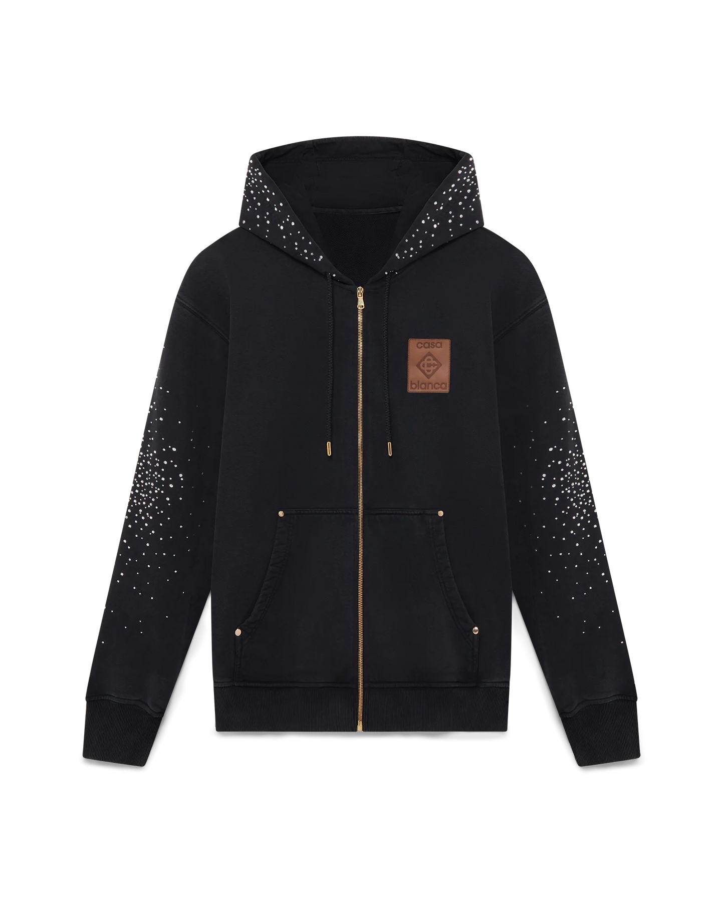 La Pr¨¦monition Crystal Embellished Zip Hooded Sweatshirt