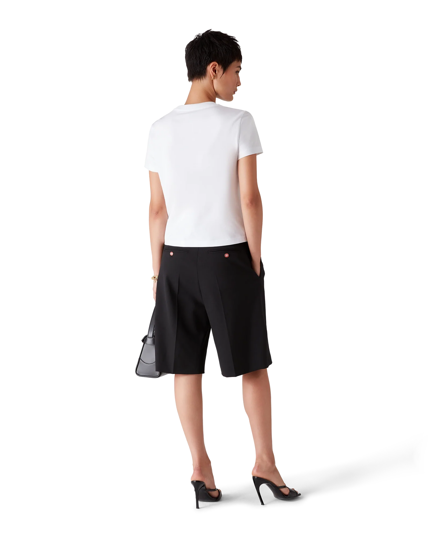 Emblem figurbetontes Kurzarm-T-Shirt