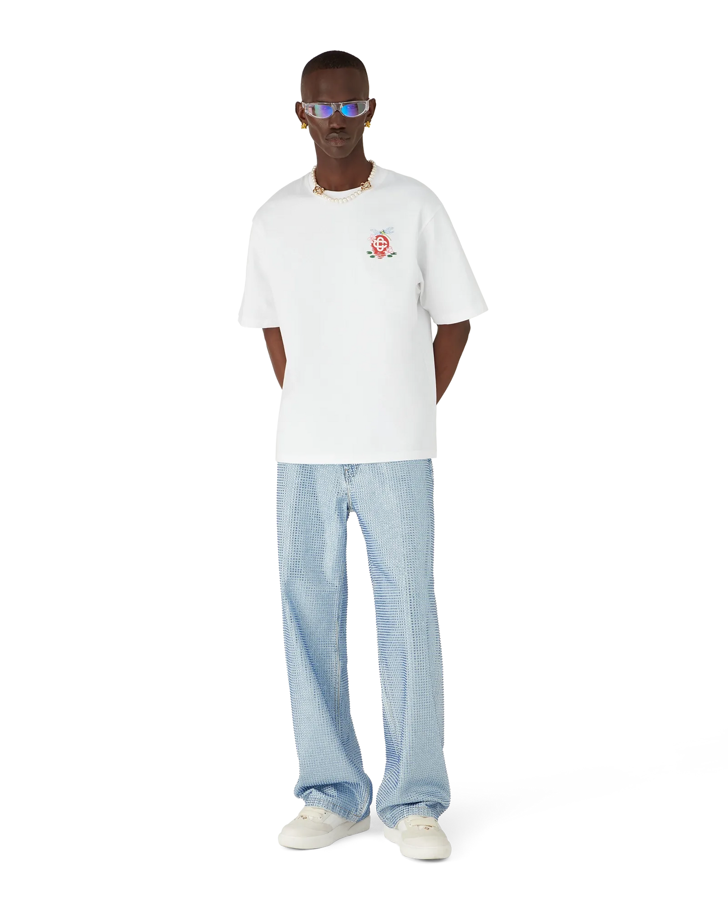 T-shirt ample à manches courtes et motif libellule