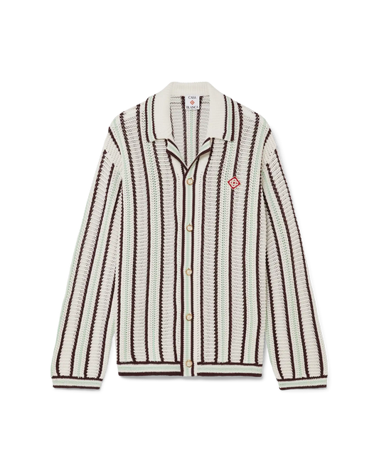Striped Cotton Crochet Shirt