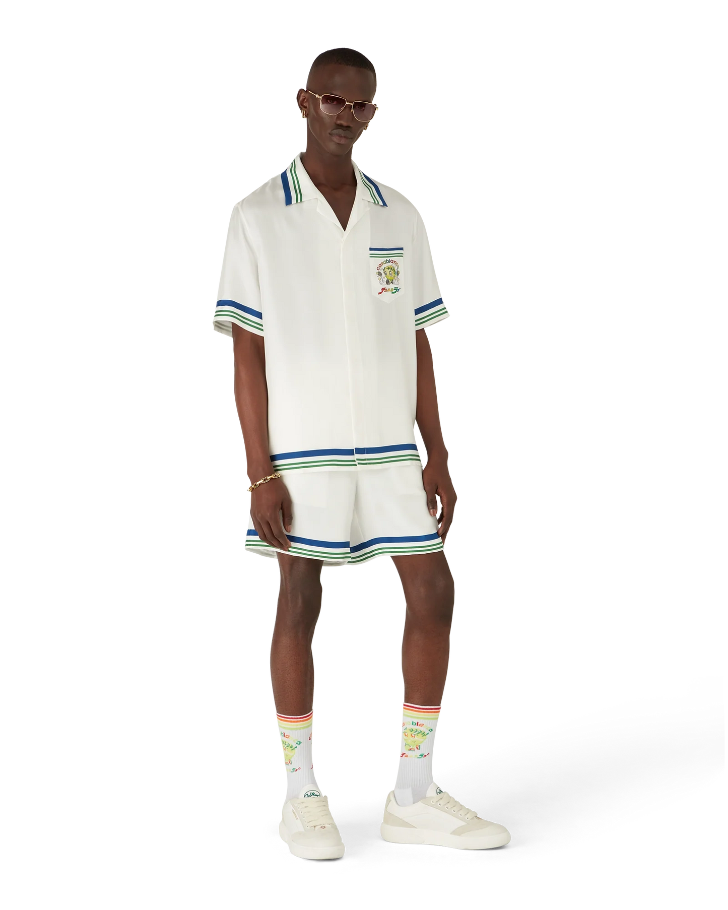 Tennis Mascot Short Sleeve Silk Twill Shirt