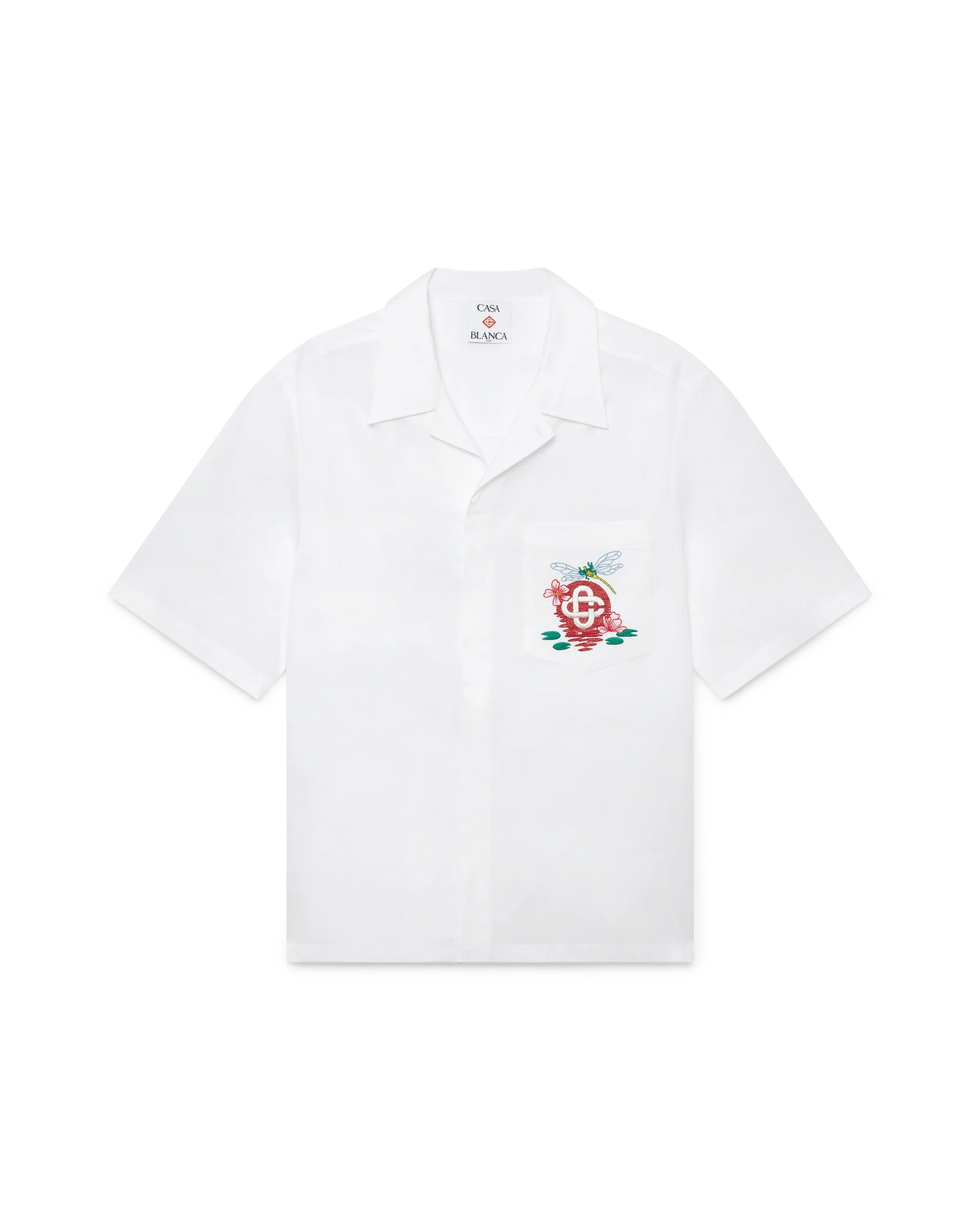 Cotton Poplin Embroidered Short Sleeve Shirt