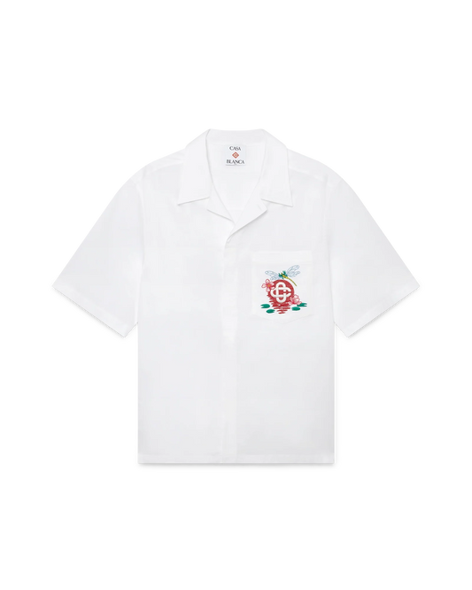 Cotton Poplin Embroidered Short Sleeve Shirt