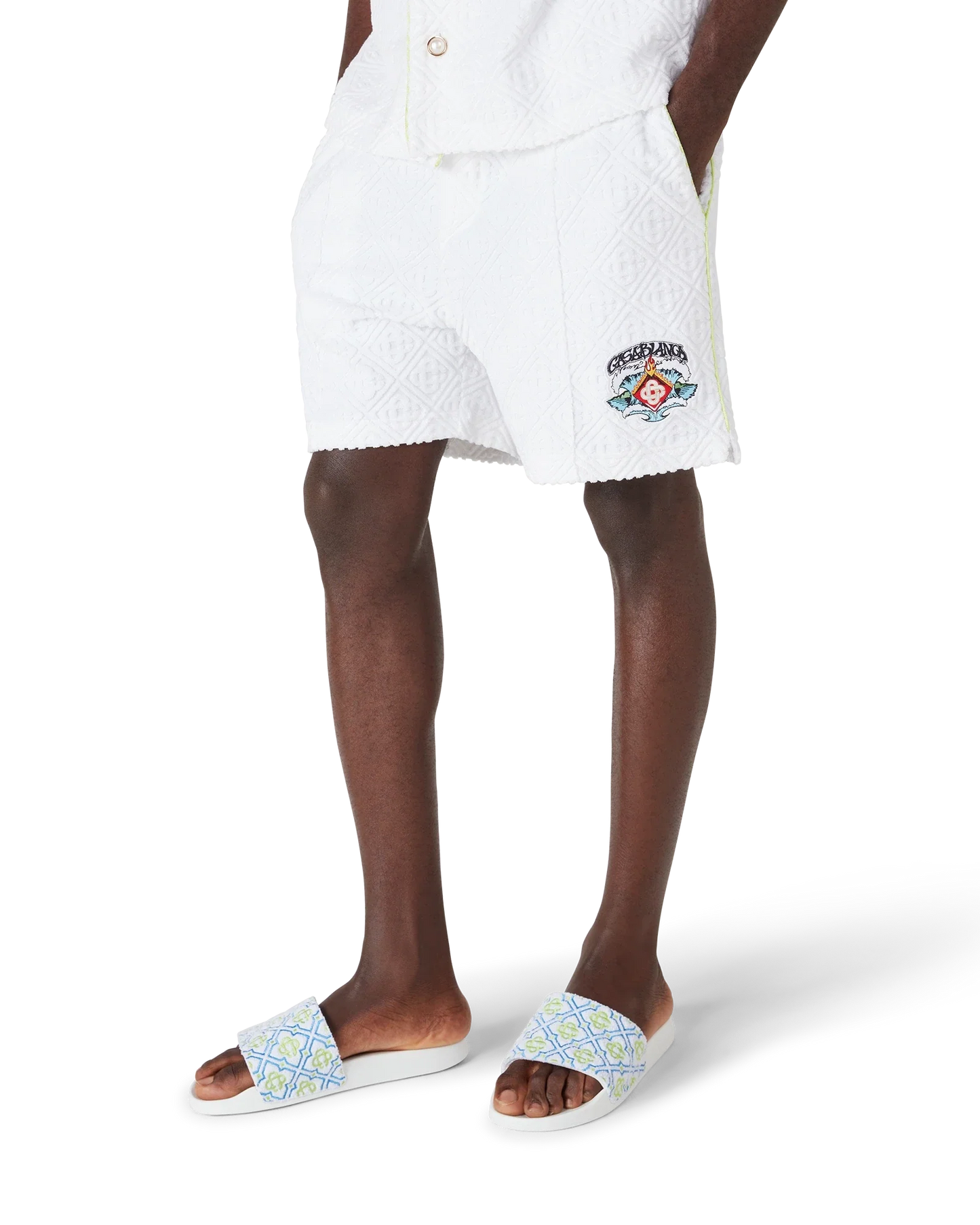 White Towelling Shorts