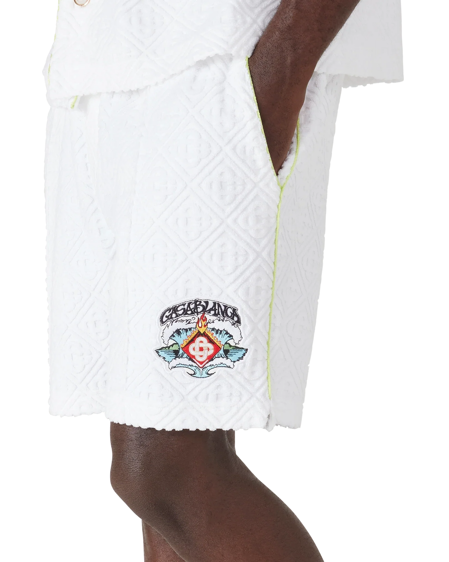 White Towelling Shorts
