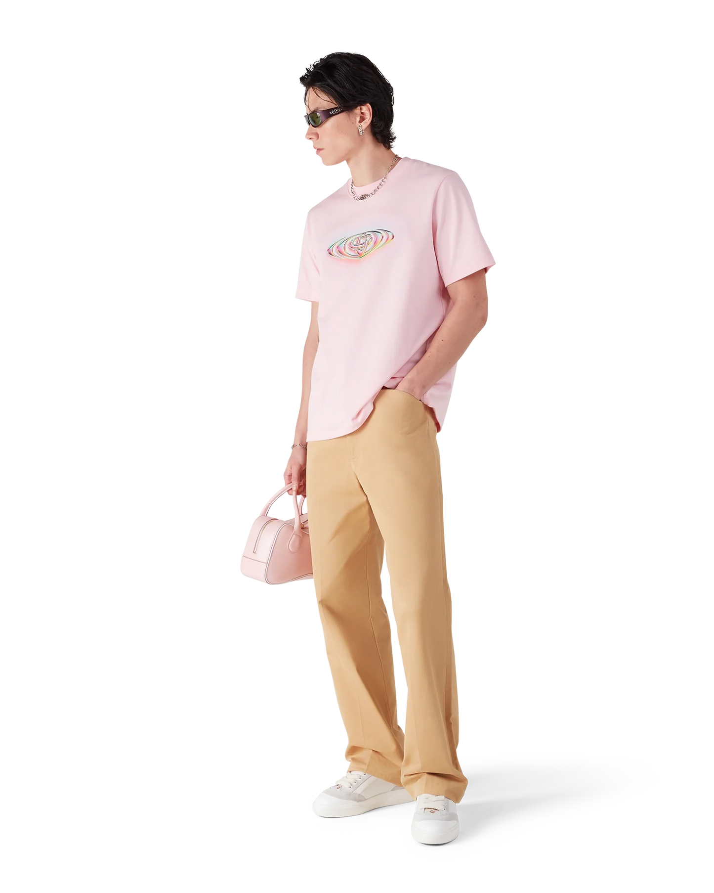 T-Shirt mit Glas-Logo und kurzen Ärmeln