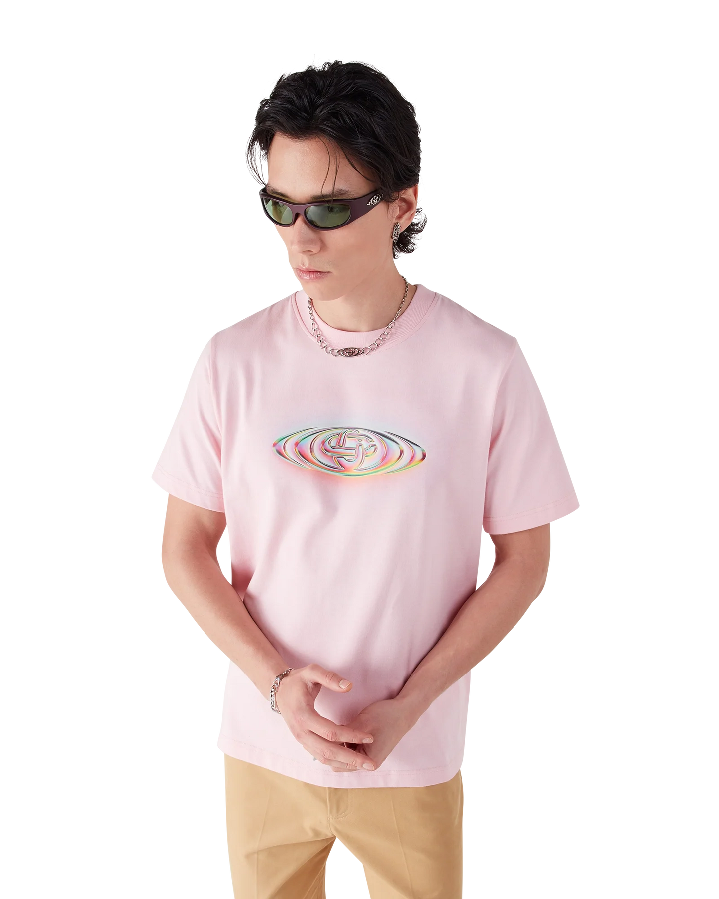 T-Shirt mit Glas-Logo und kurzen Ärmeln