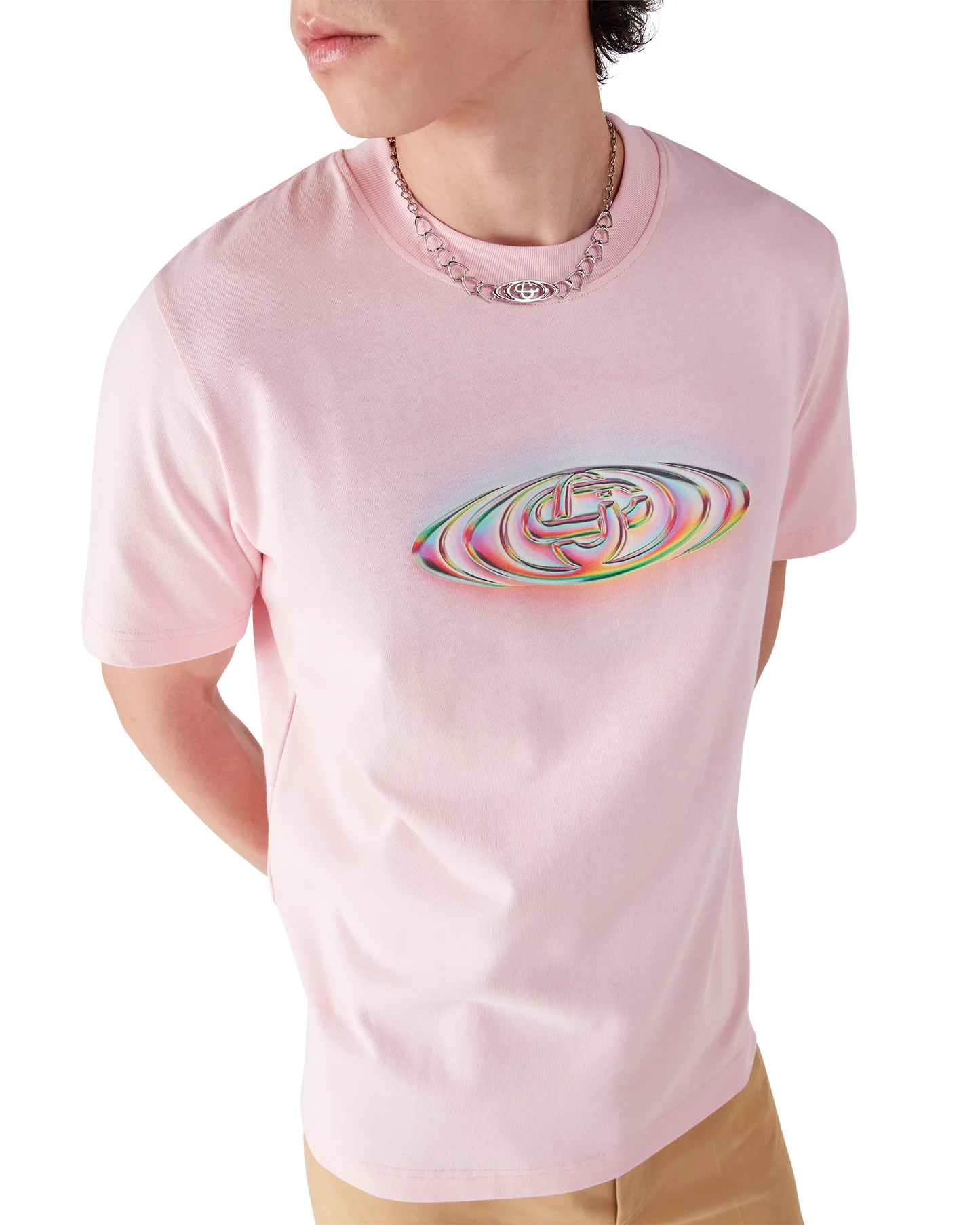 T-Shirt mit Glas-Logo und kurzen Ärmeln