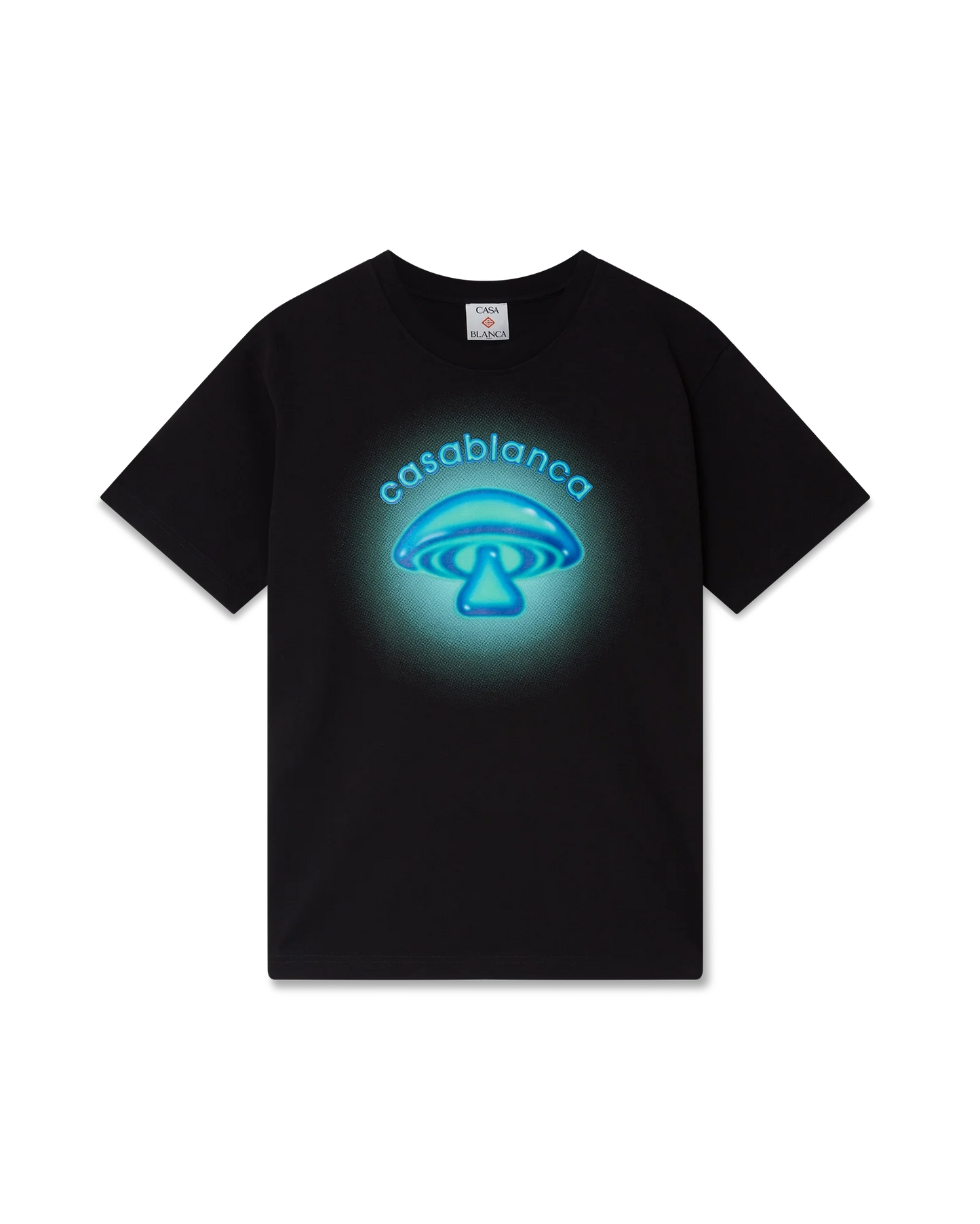 Airbrush-Pilz-Logo Kurzarm-T-Shirt