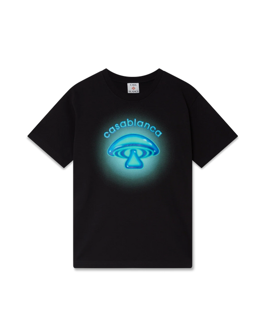 Airbrush-Pilz-Logo Kurzarm-T-Shirt
