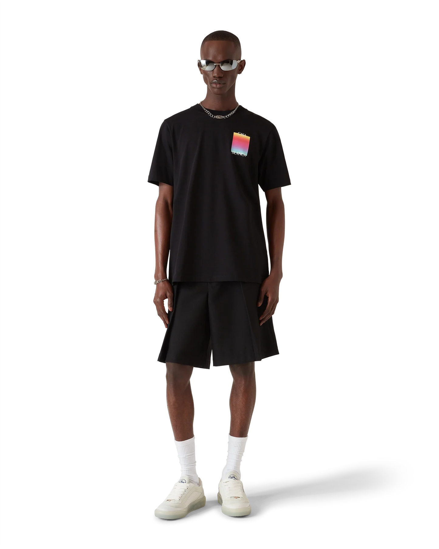 T-Shirt mit kurzem Arm und Gradient-Quadrat-Logo