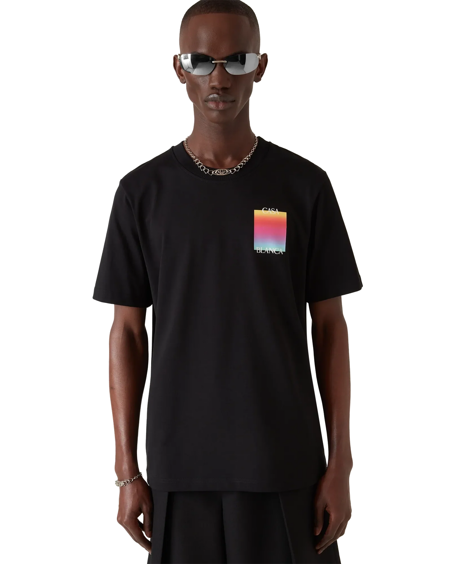 T-Shirt mit kurzem Arm und Gradient-Quadrat-Logo