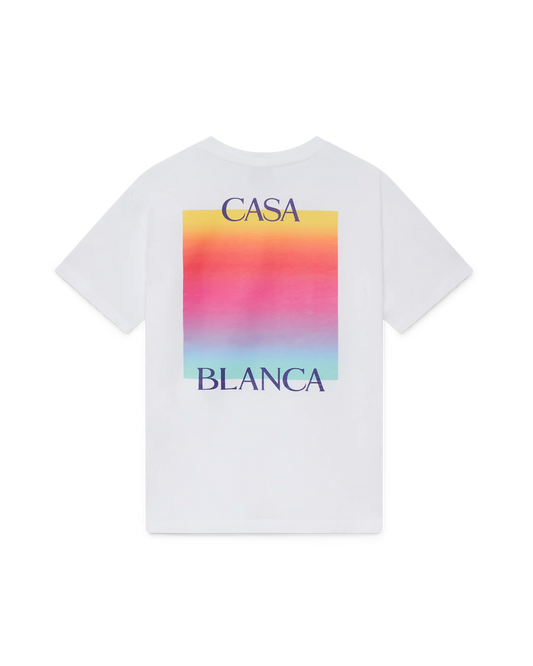 T-Shirt mit quadratischem Farbverlauf-Logo, Kurzarm