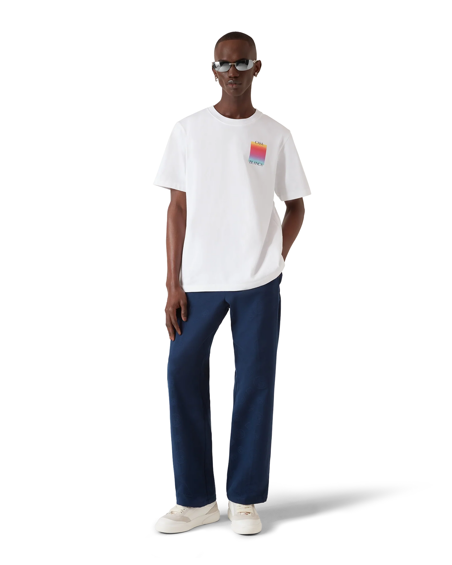 T-Shirt mit quadratischem Farbverlauf-Logo, Kurzarm