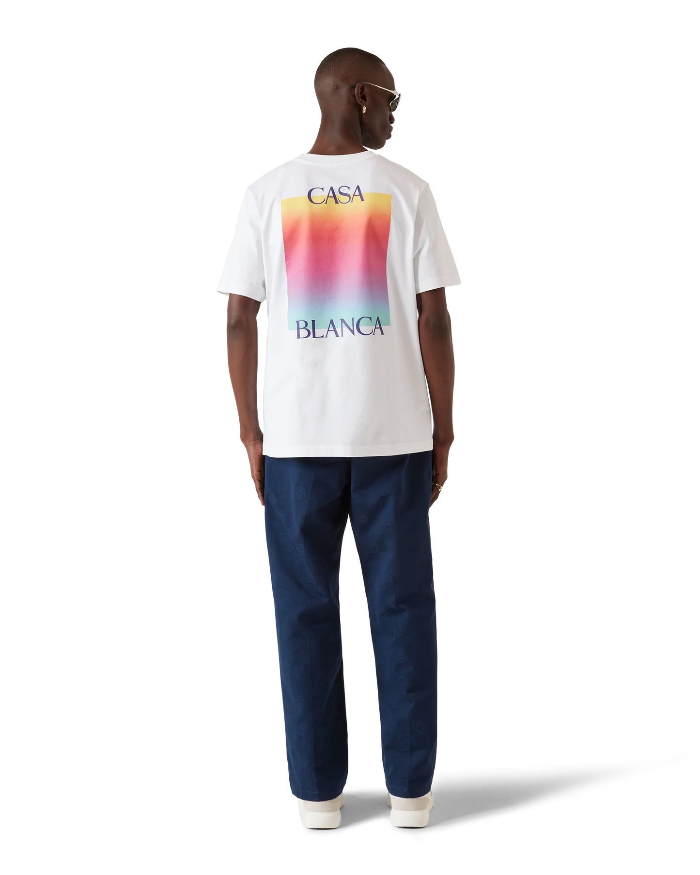 T-Shirt mit quadratischem Farbverlauf-Logo, Kurzarm