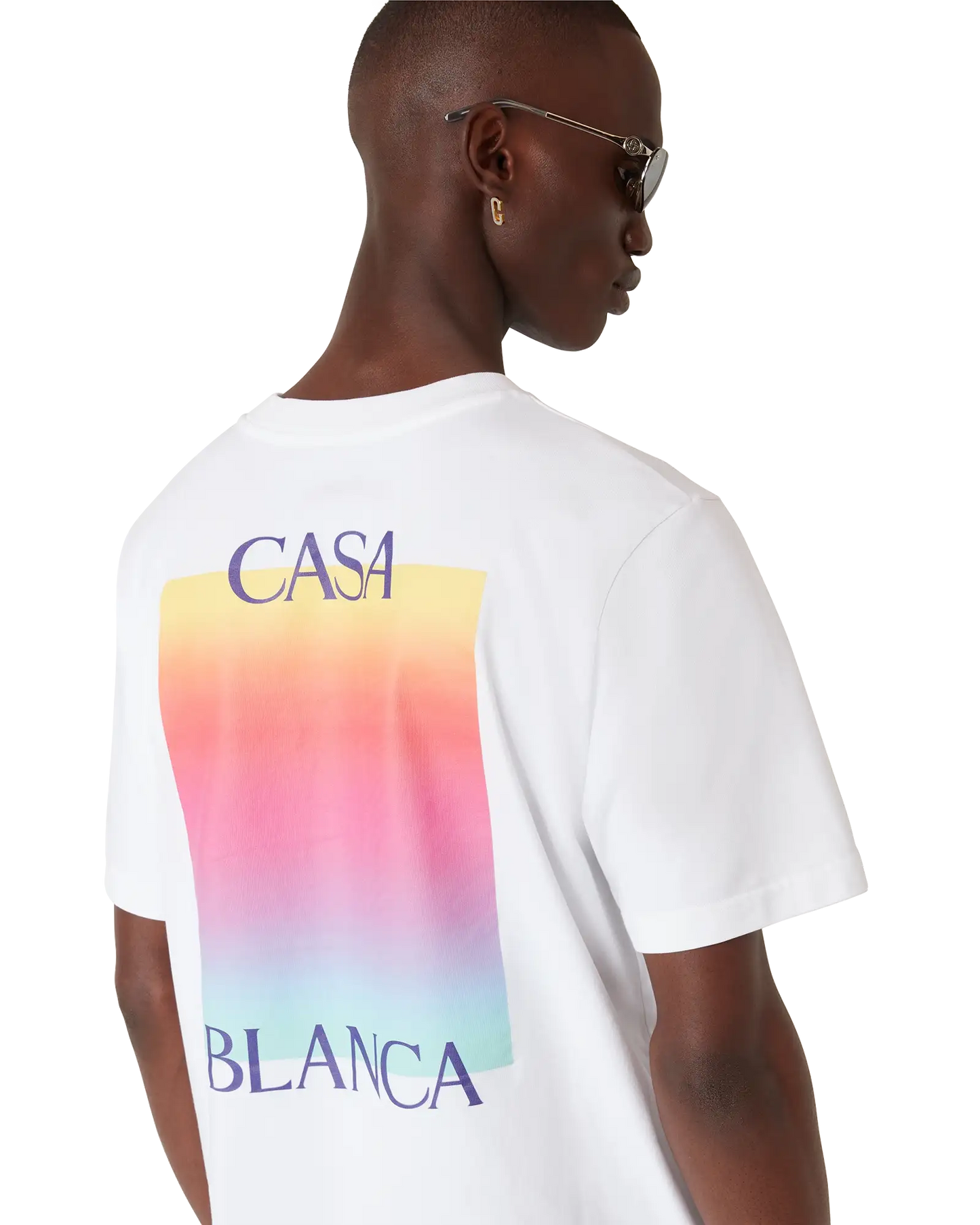 T-Shirt mit quadratischem Farbverlauf-Logo, Kurzarm