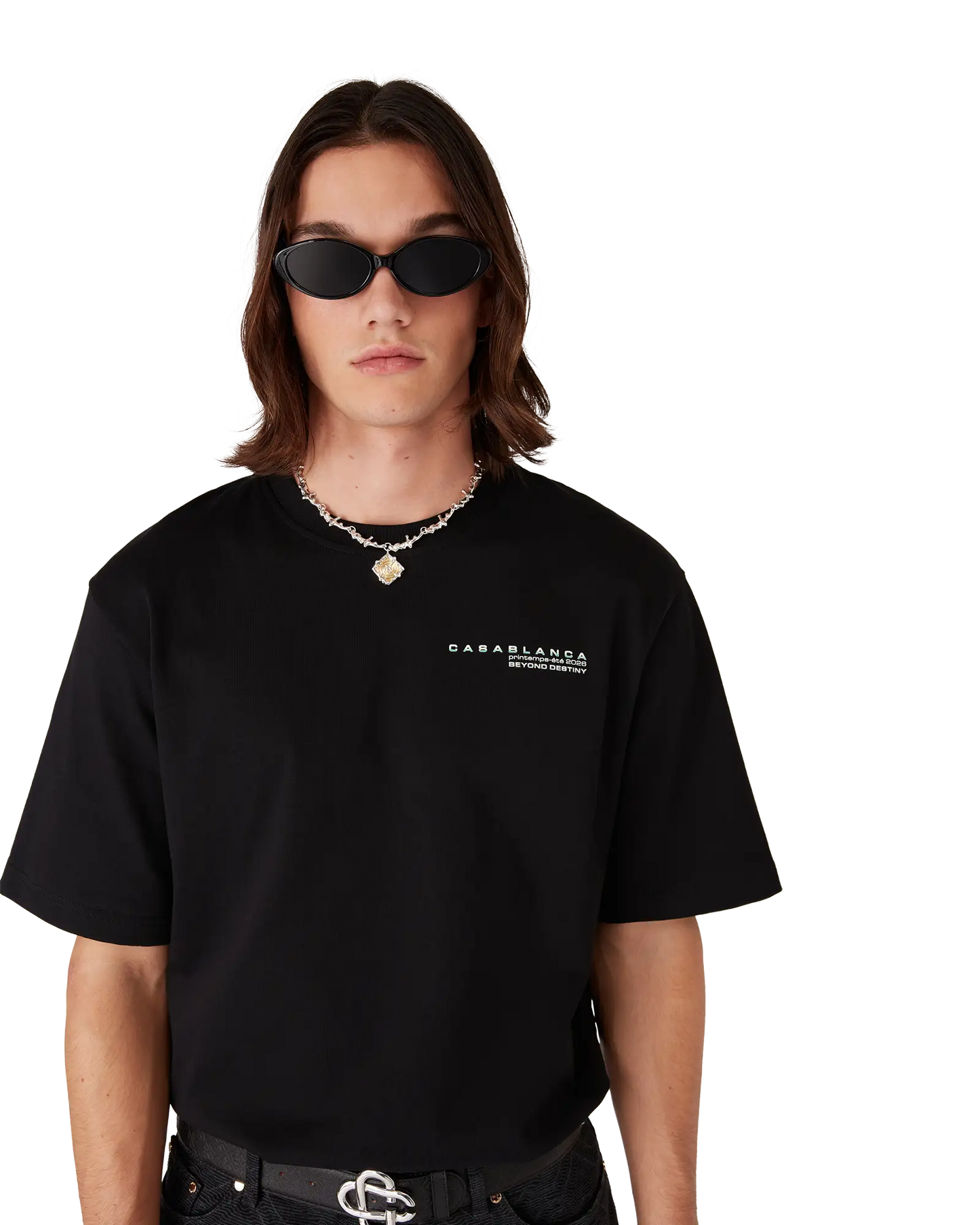 Glitch Orchid Übergroßes Kurzarm-T-Shirt