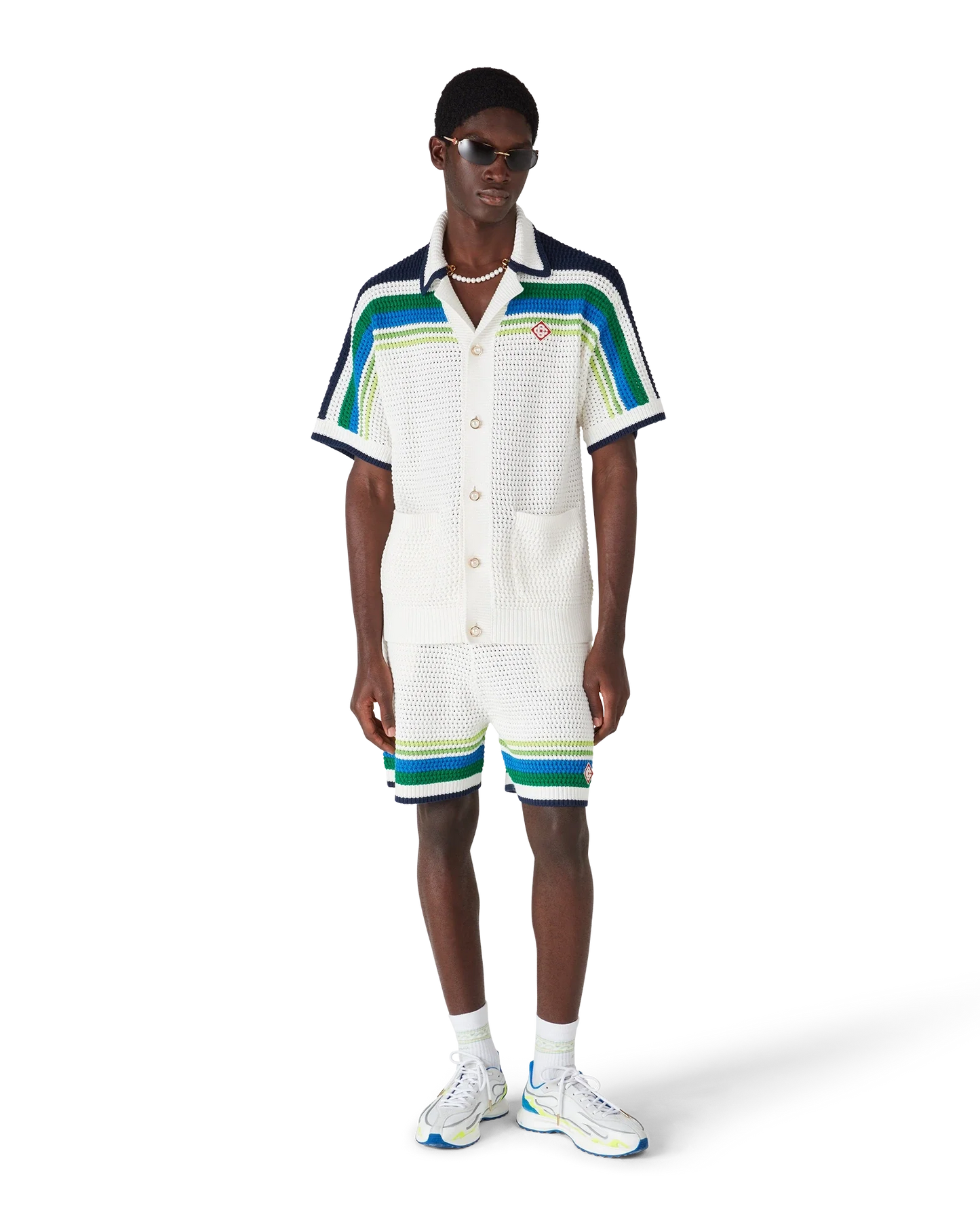 Stripe Short Sleeve Knitted Shirt