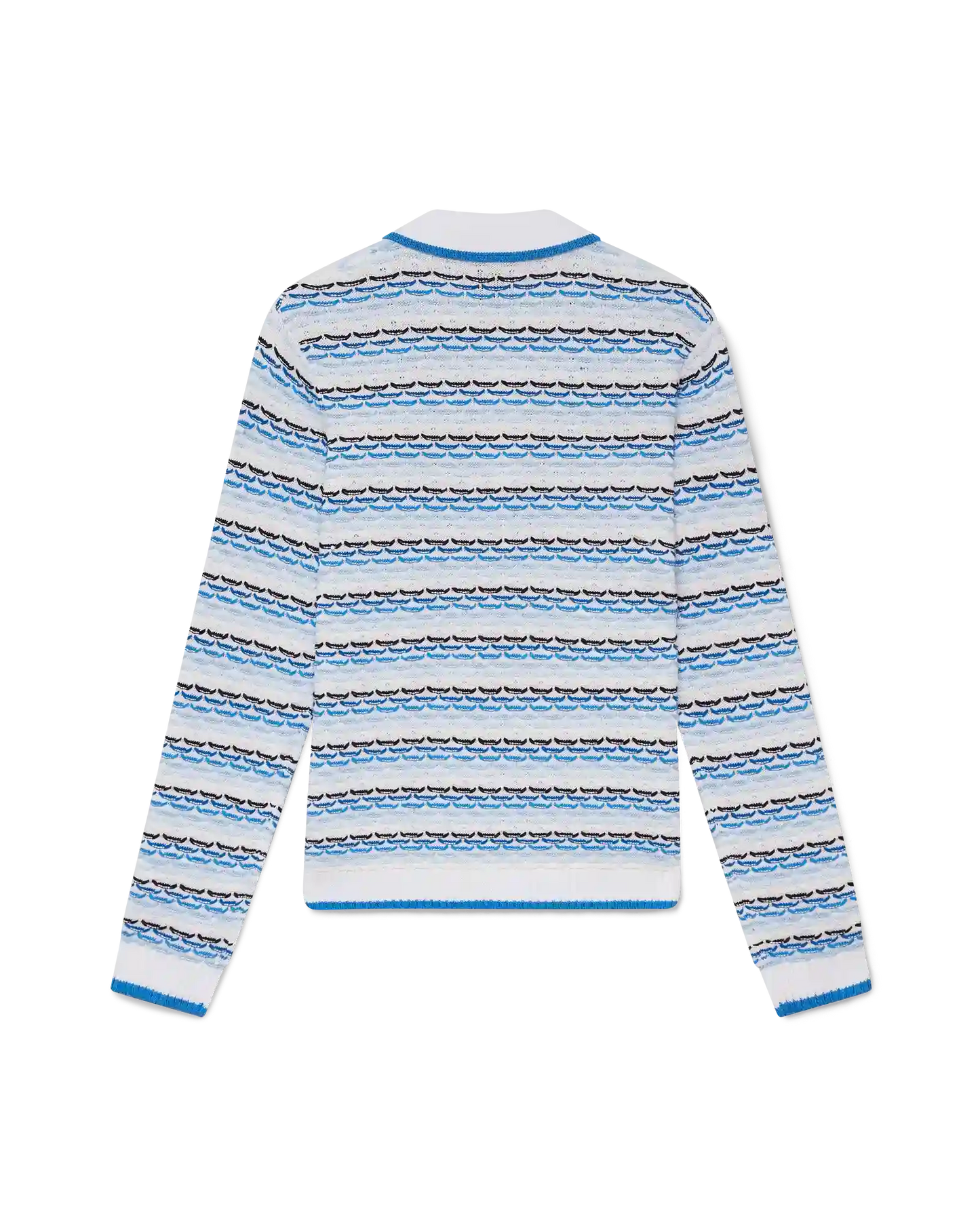Tuck Stitch Long Sleeve Polo Shirt