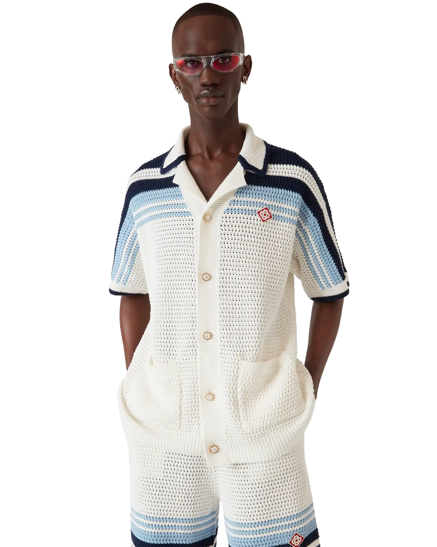 Tennis Cotton Crochet Short Sleeve Shirt