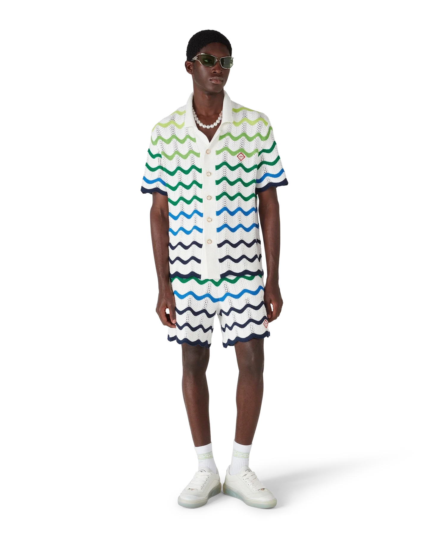 Wave Short Sleeve Knitted Shirt