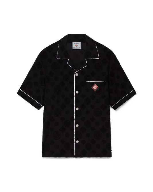 Towelling Monogram Short Sleeve Shirt