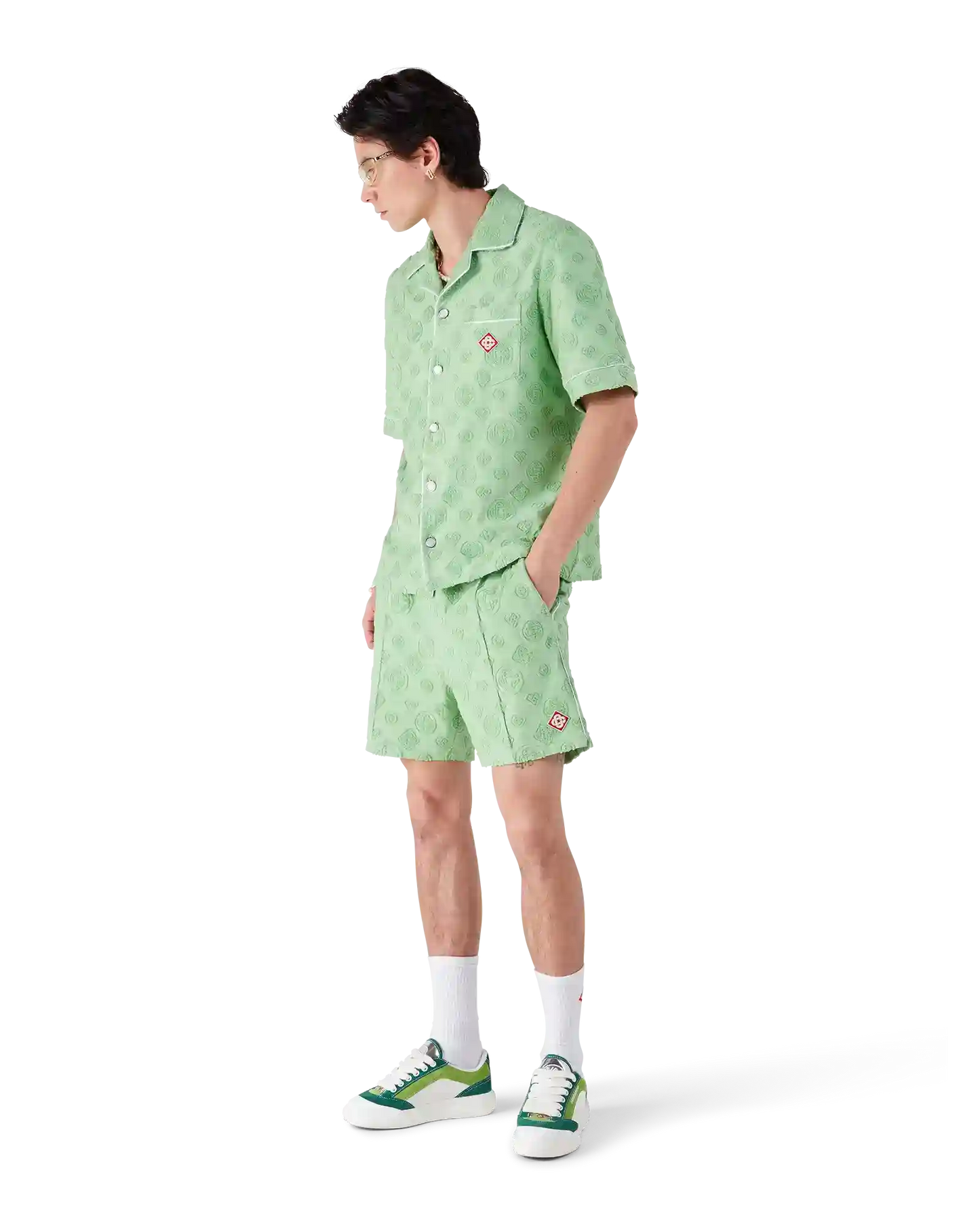 Towelling Monogram Short Sleeve Shirt