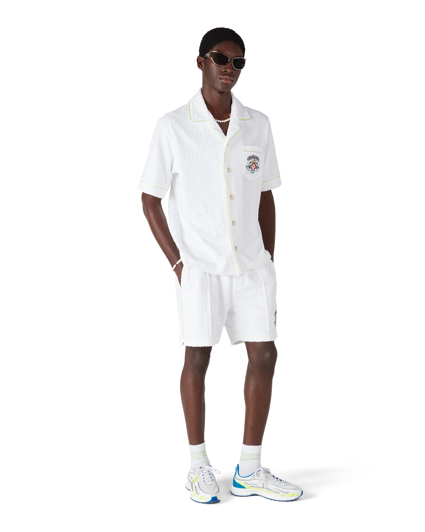 White Short Sleeve Towelling Shirt