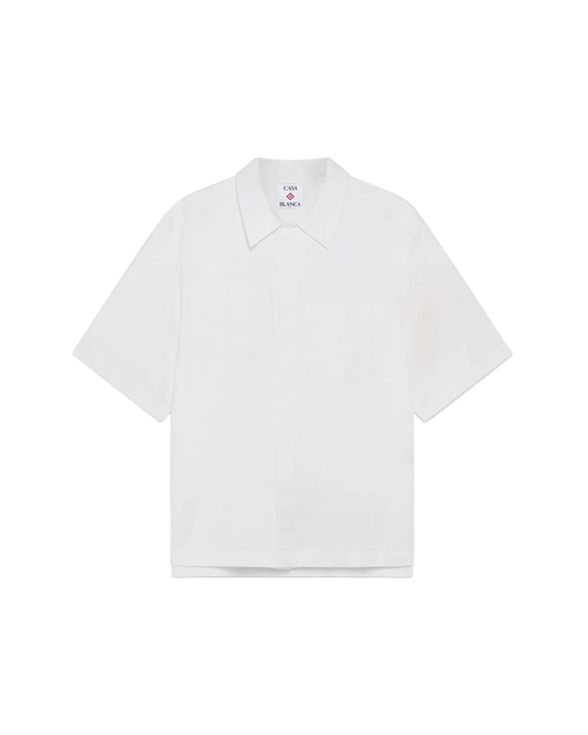 White Monogram Short Sleeve Shirt