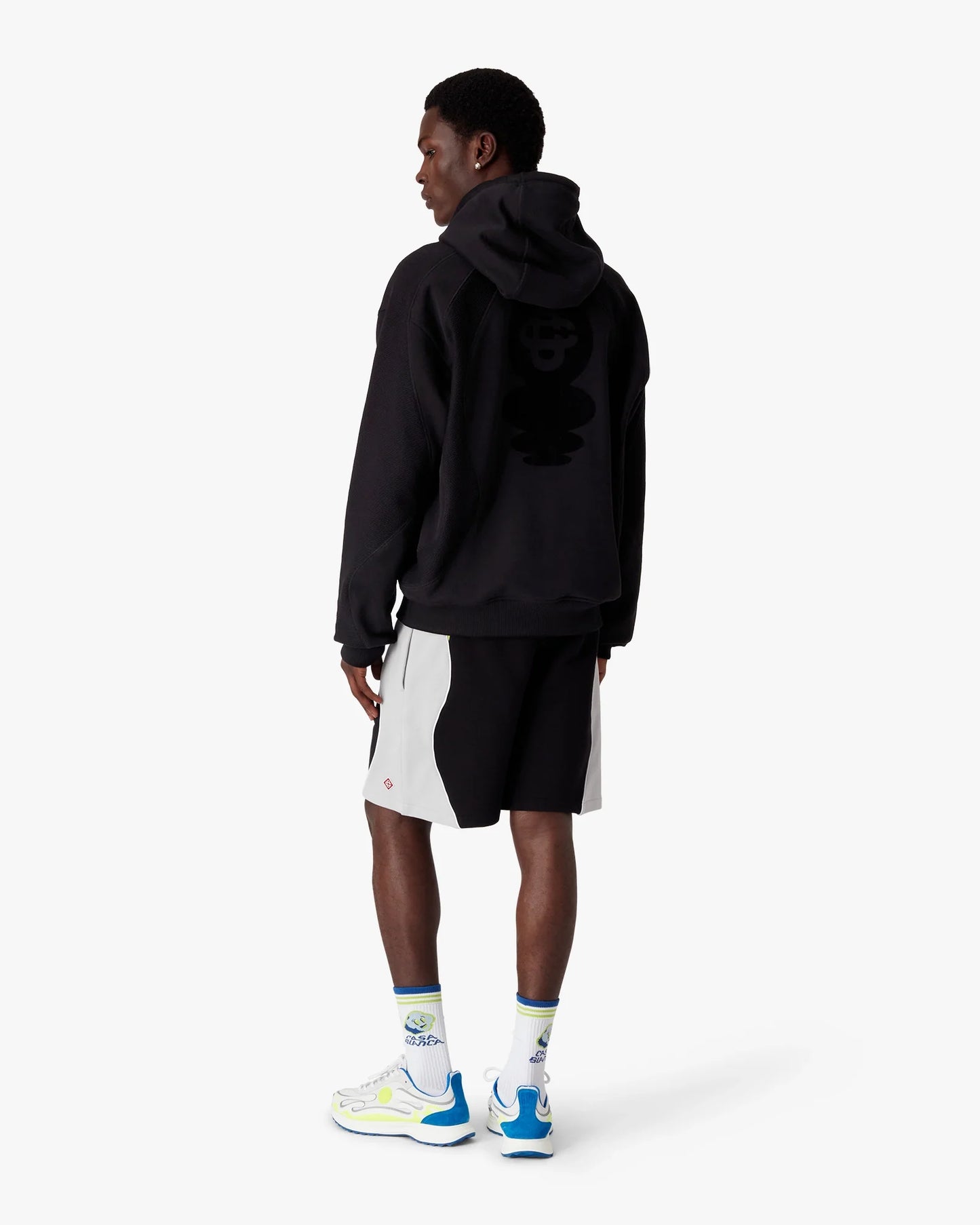 Black Squash Logo Flock Print Hooded Sweatshirt