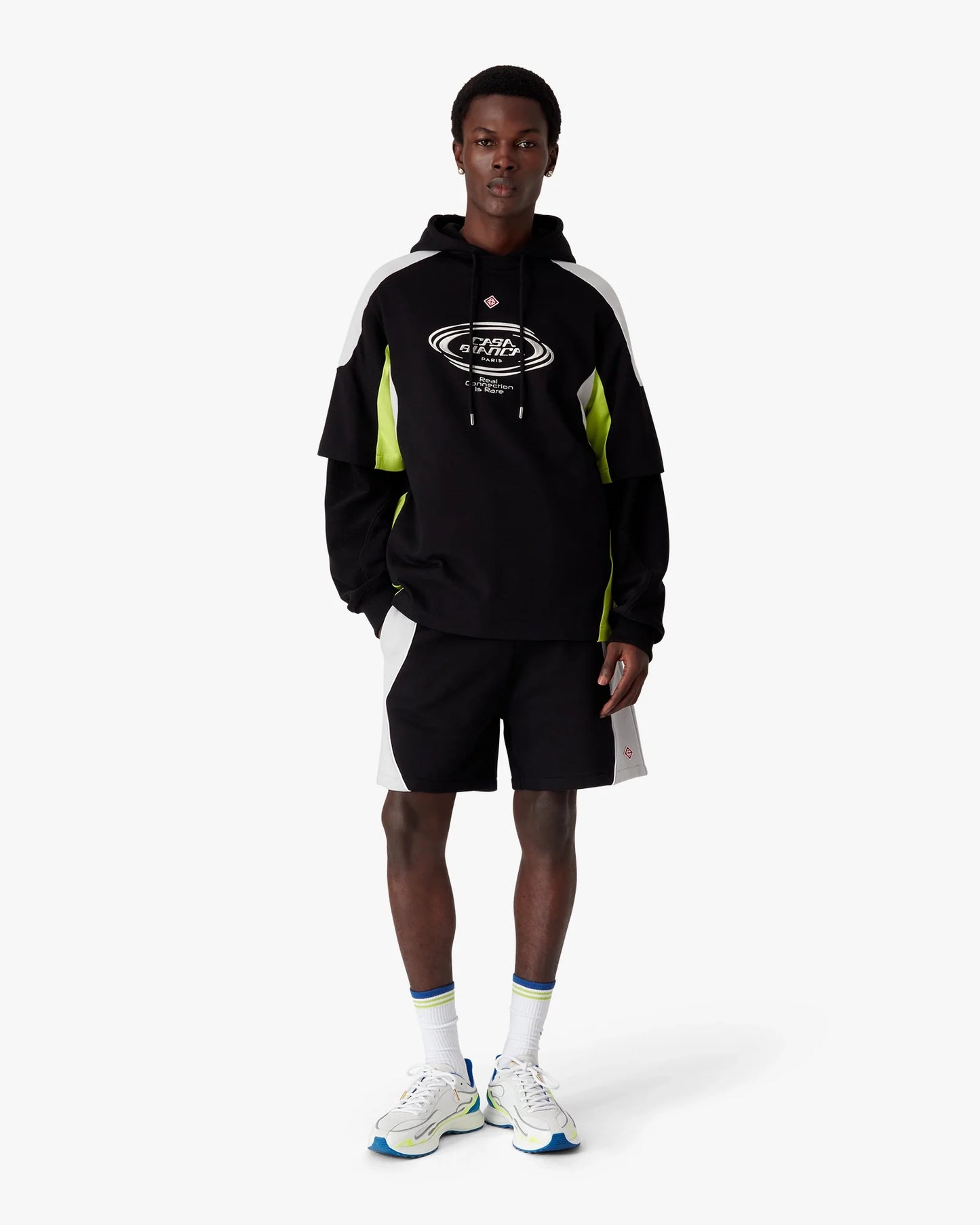 Black & Grey Colourblock Sweatshorts