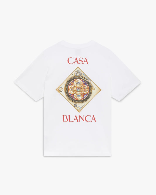 White Plafond Orne De Musique Short Sleeve T-Shirt