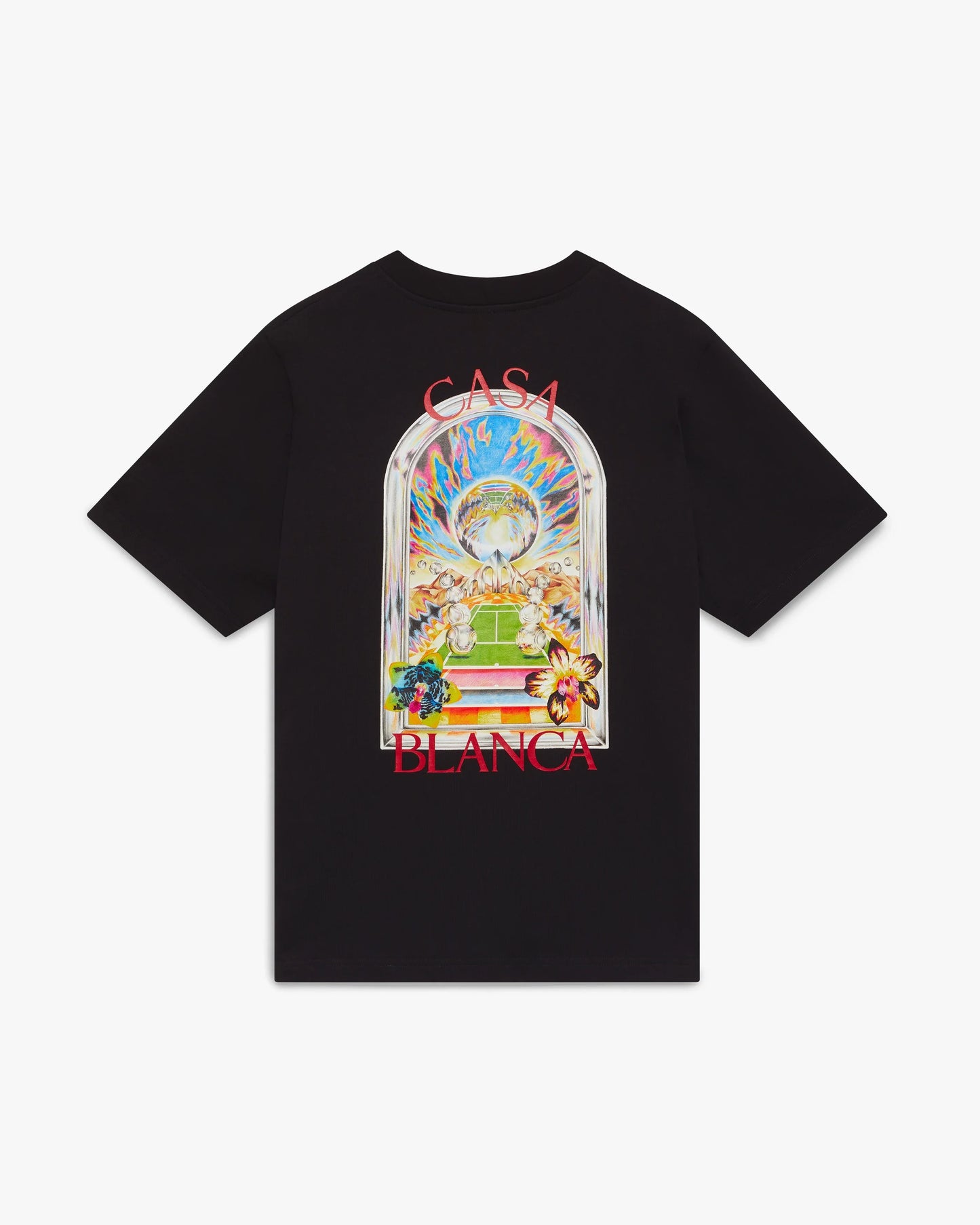 Black Tennis Landscape Short Sleeve T-Shirt
