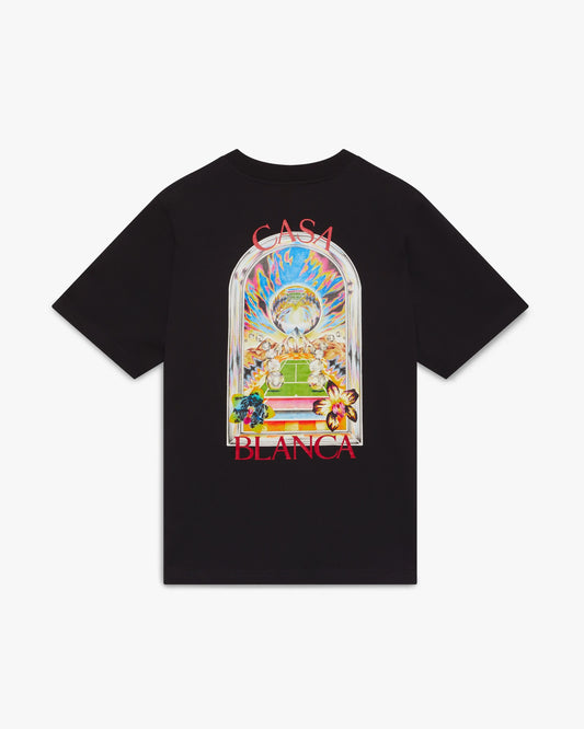 Black Tennis Landscape Short Sleeve T-Shirt