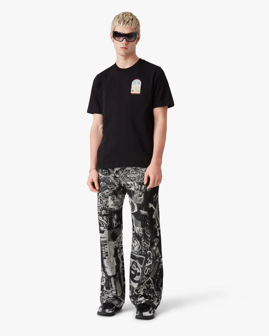 Black Tennis Landscape Short Sleeve T-Shirt