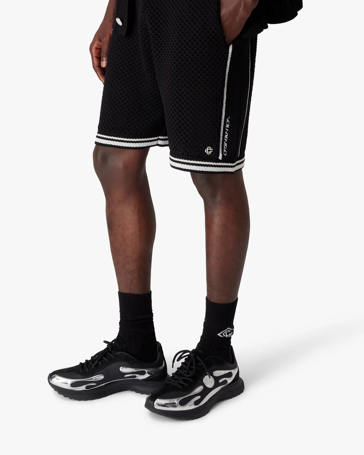 Black Mesh Shorts