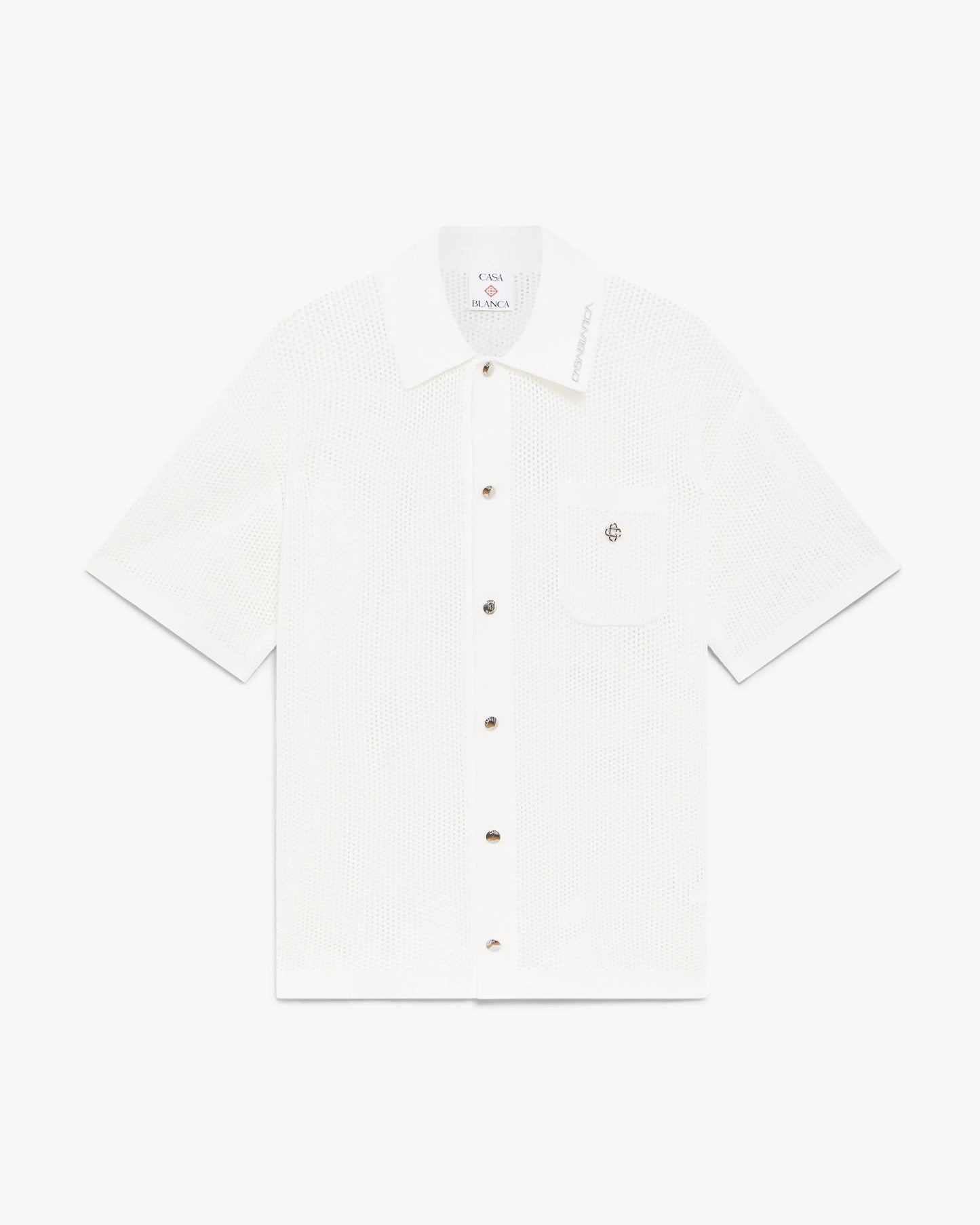White Short Sleeve Mesh Shirt