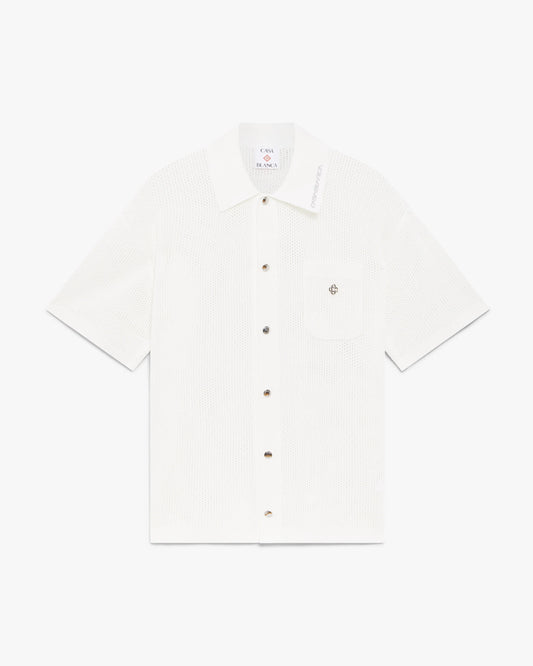 White Short Sleeve Mesh Shirt