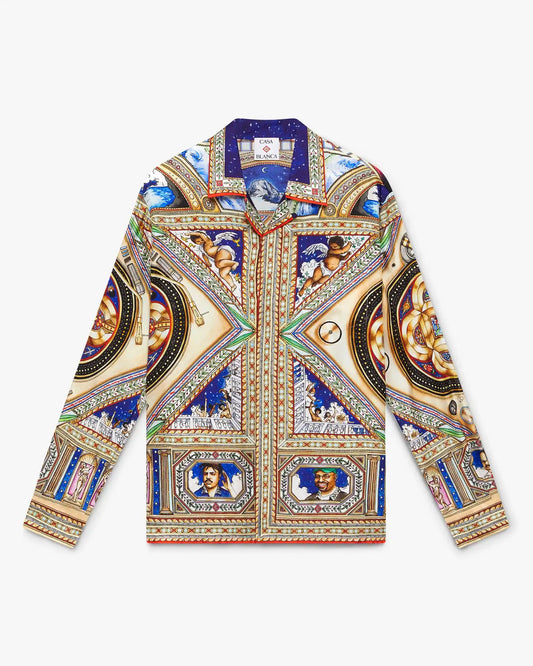 Plafond Orne De Musique Long Sleeve Silk Shirt
