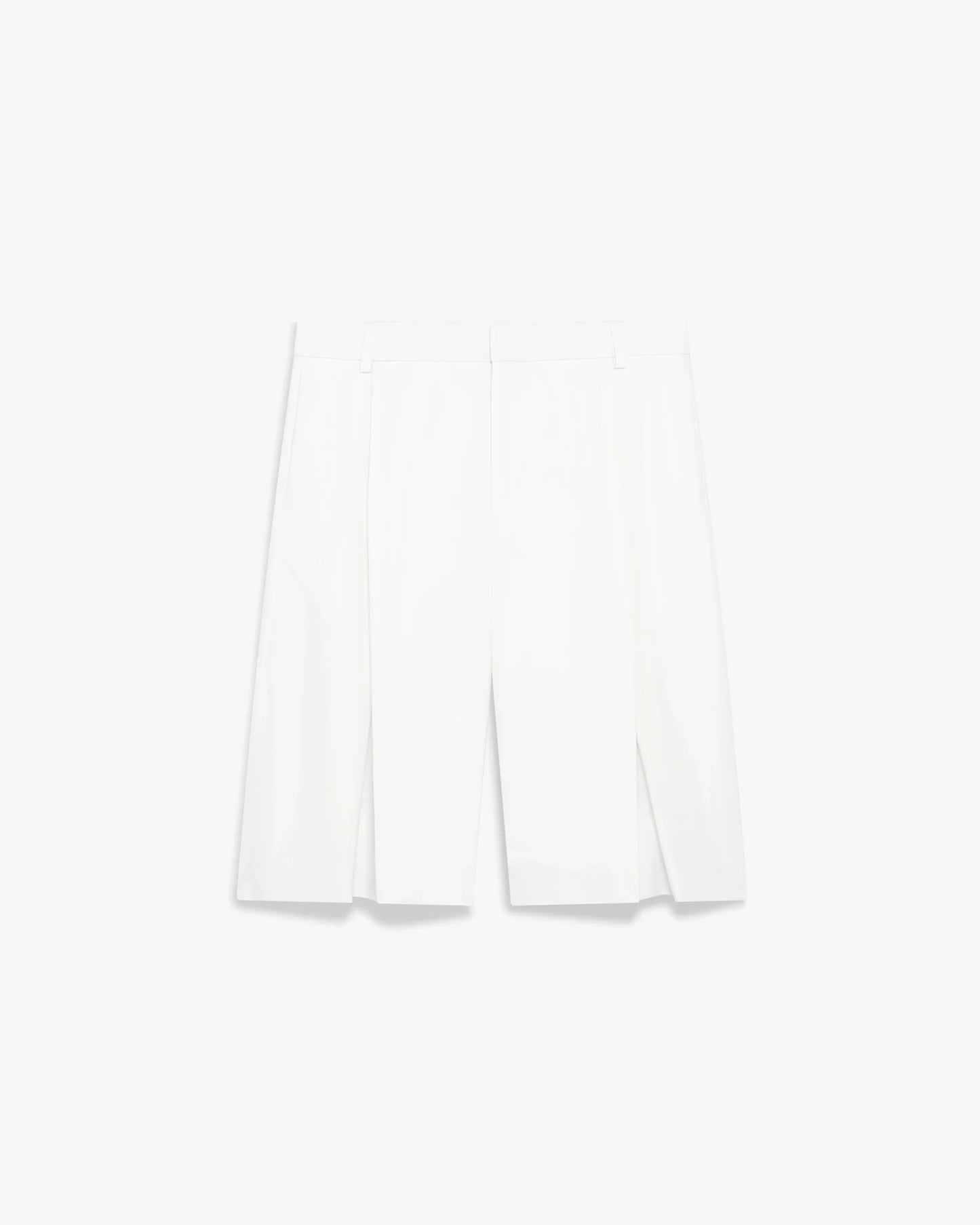 White Pleated Baggy Shorts