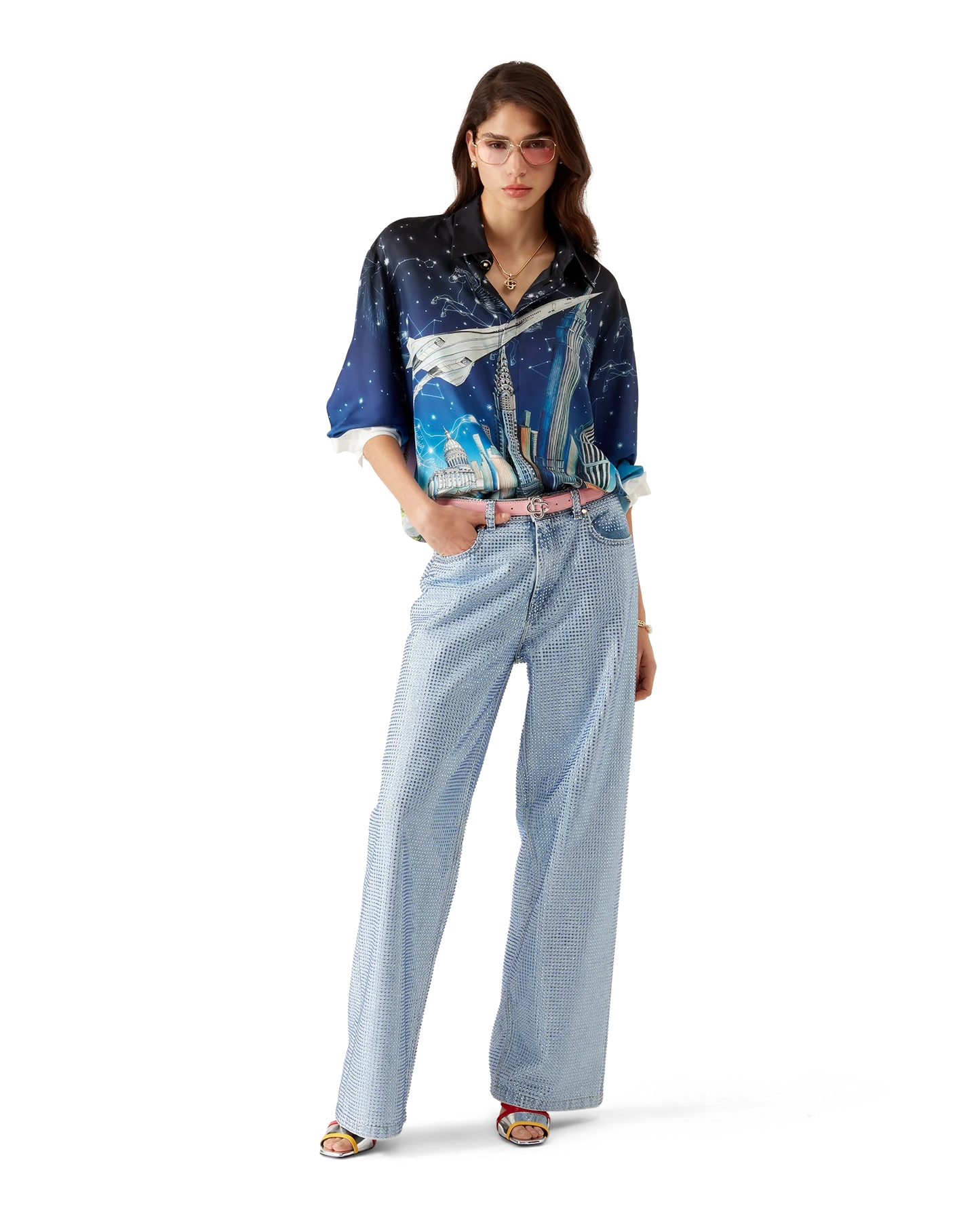Vol De Nuit Long Sleeve Silk Shirt