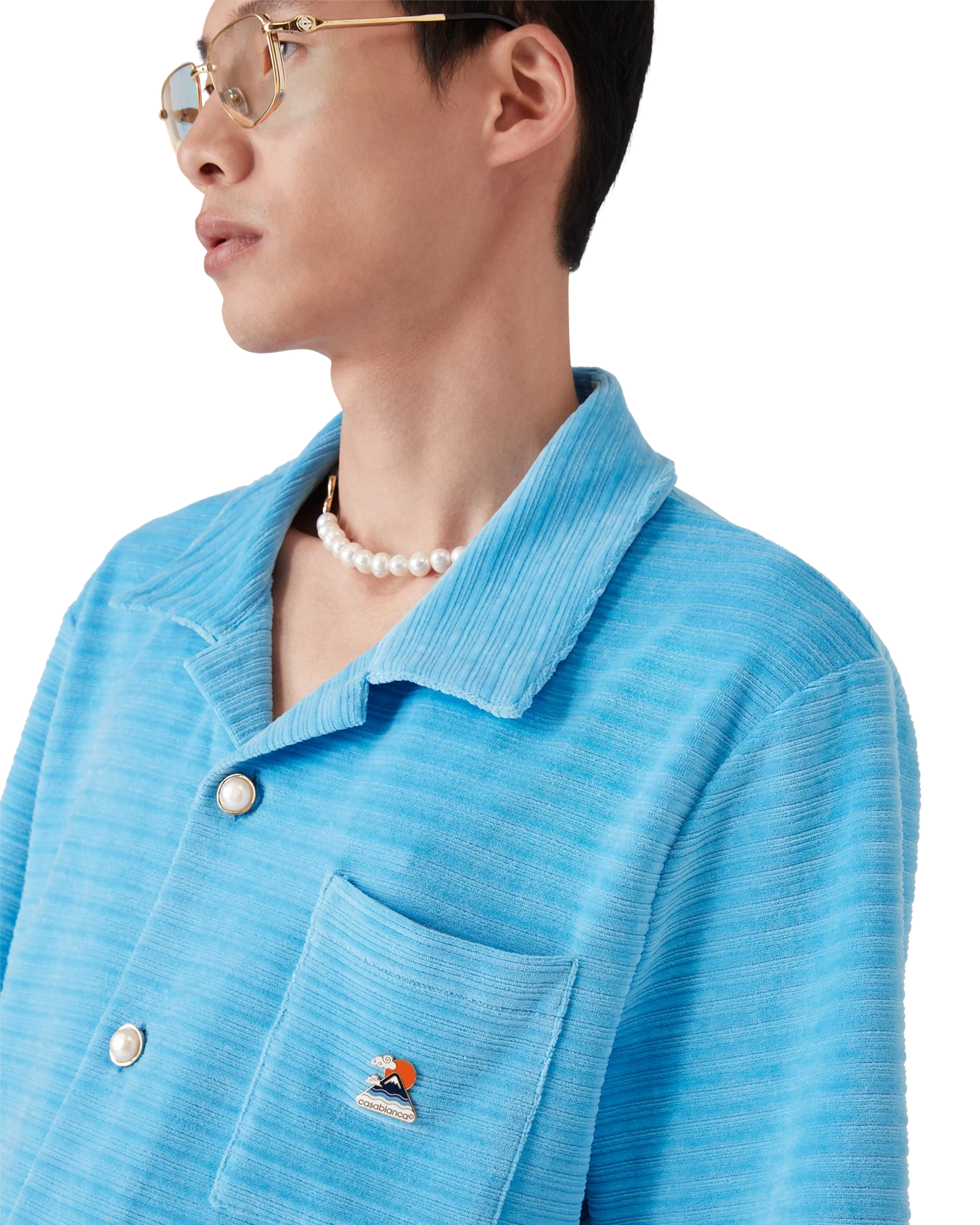 Velour Short Sleeve Stripe Shirt
