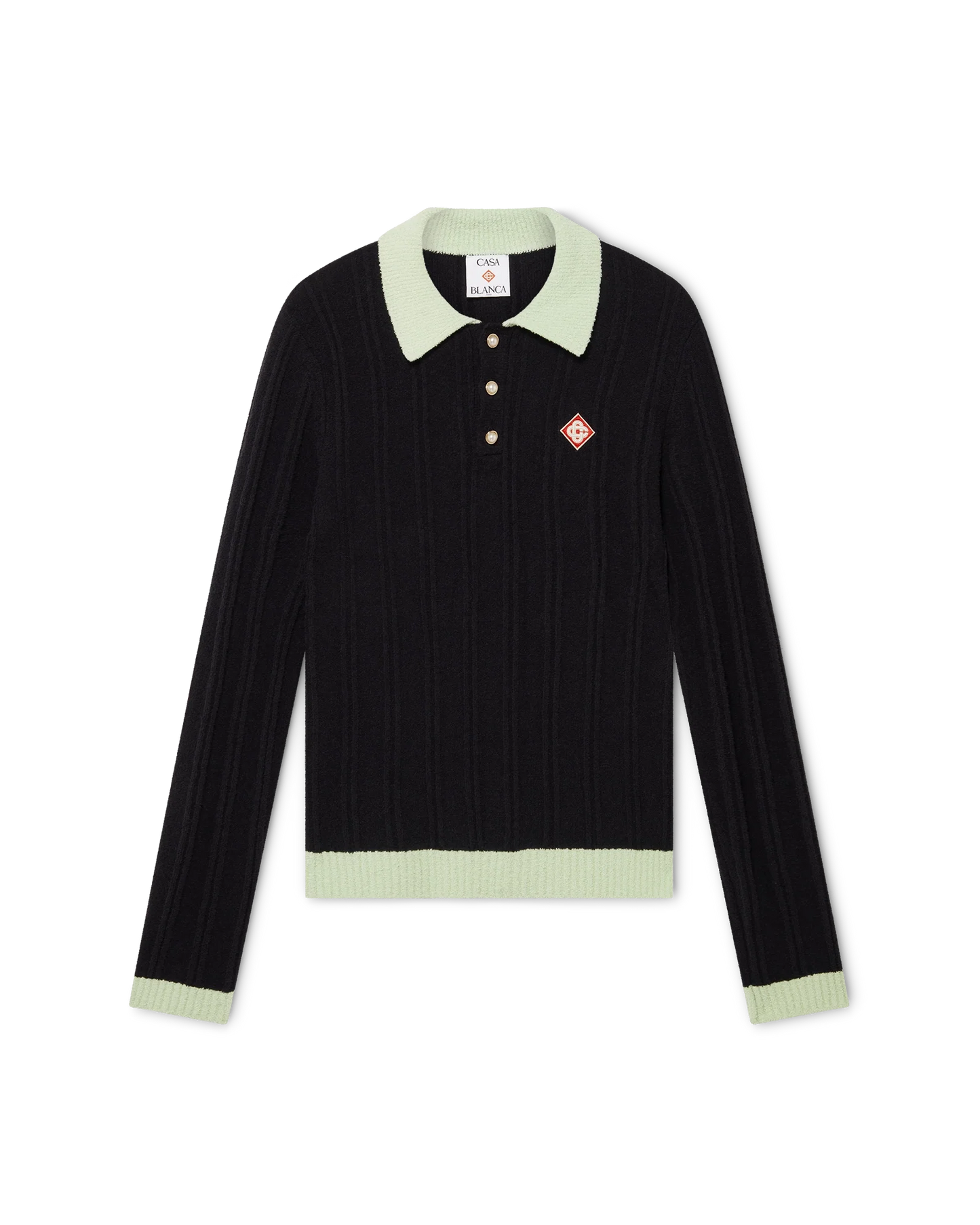 Boucle Long Sleeve Polo Shirt