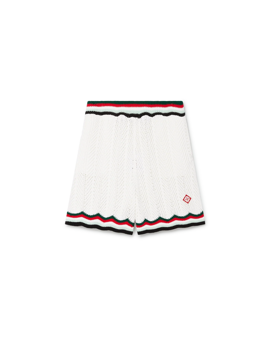 Cotton Chevron Crochet Shorts