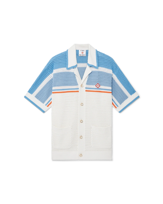 Cotton Tennis Short Sleeve Crochet Shirt